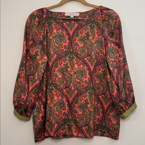 LOFT Vibrant Paisley Blouse